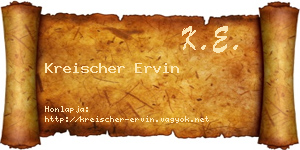 Kreischer Ervin névjegykártya